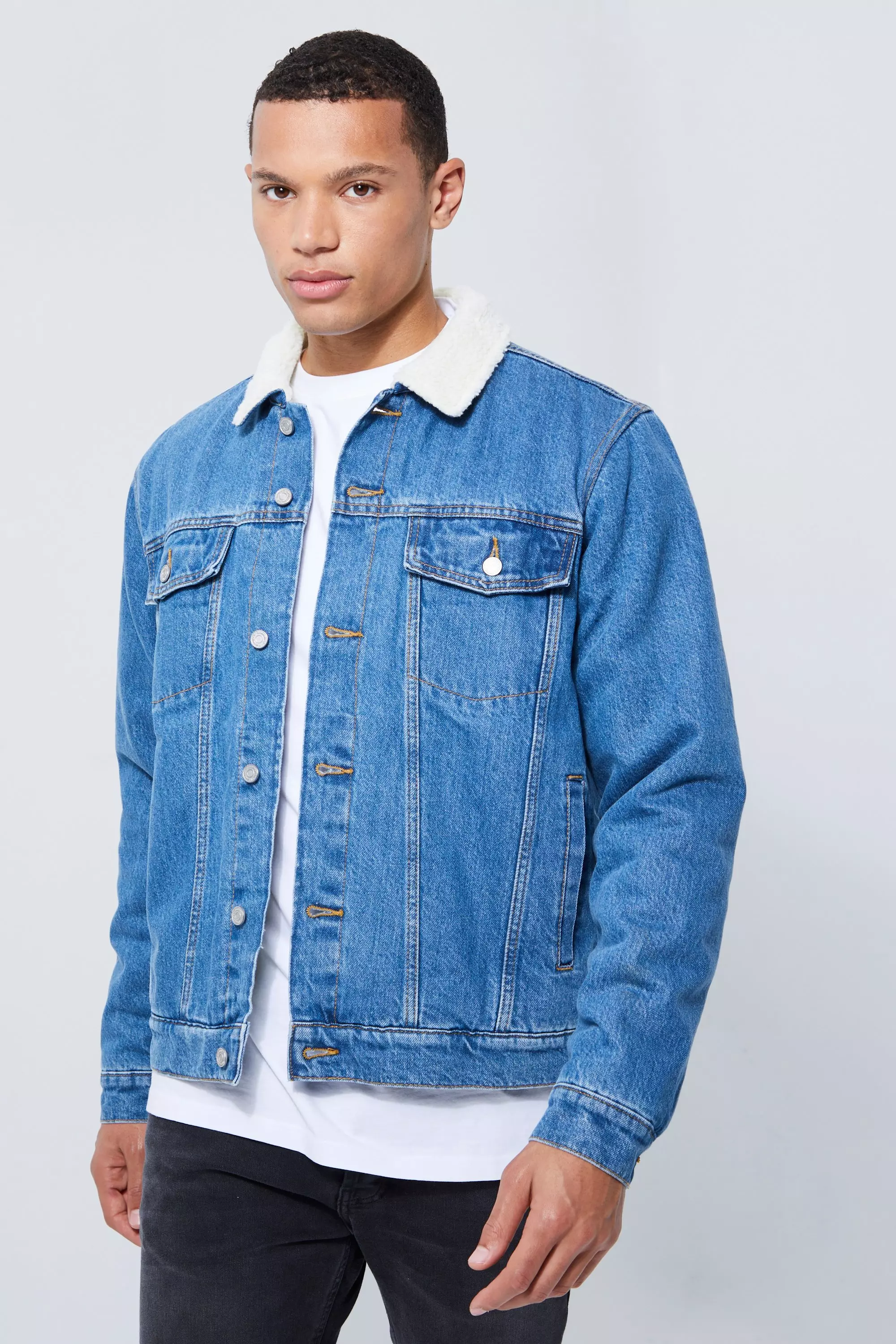 Insulated jean jacket mens sale